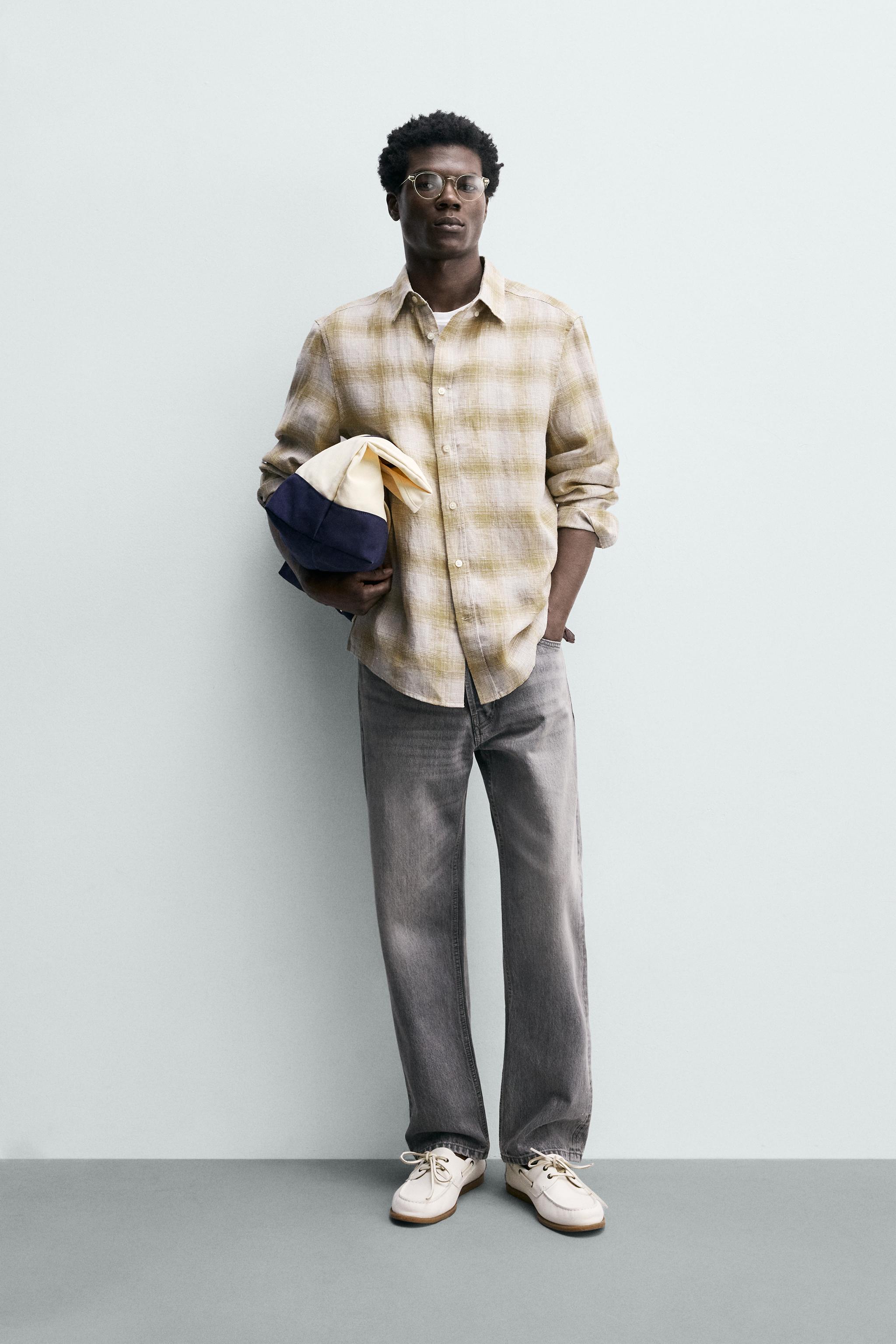 CHEMISE À CARREAUX EN LIN